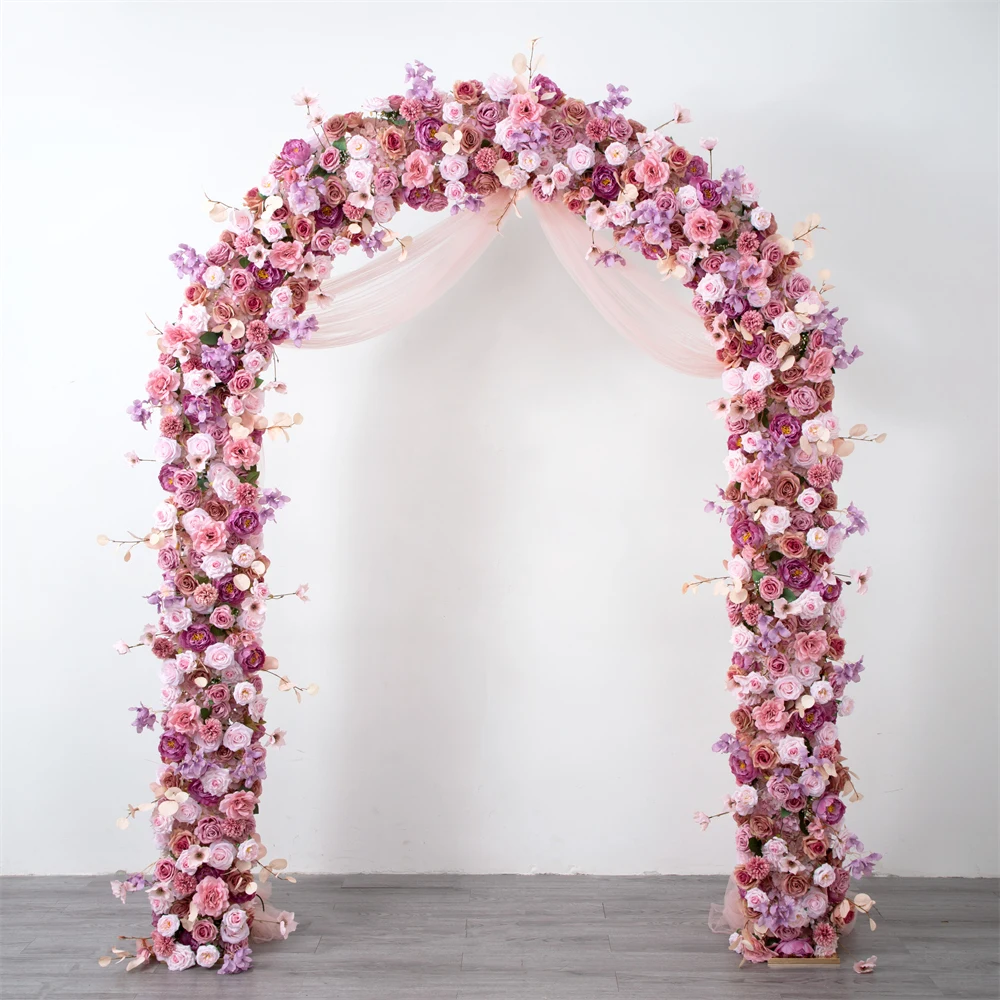 Artificial Flower Runner for Wedding, Baby Shower Backdrop Decor, Pink Rose, Hydrangea Peony, Table Window Display, 2m Wide 0.3m