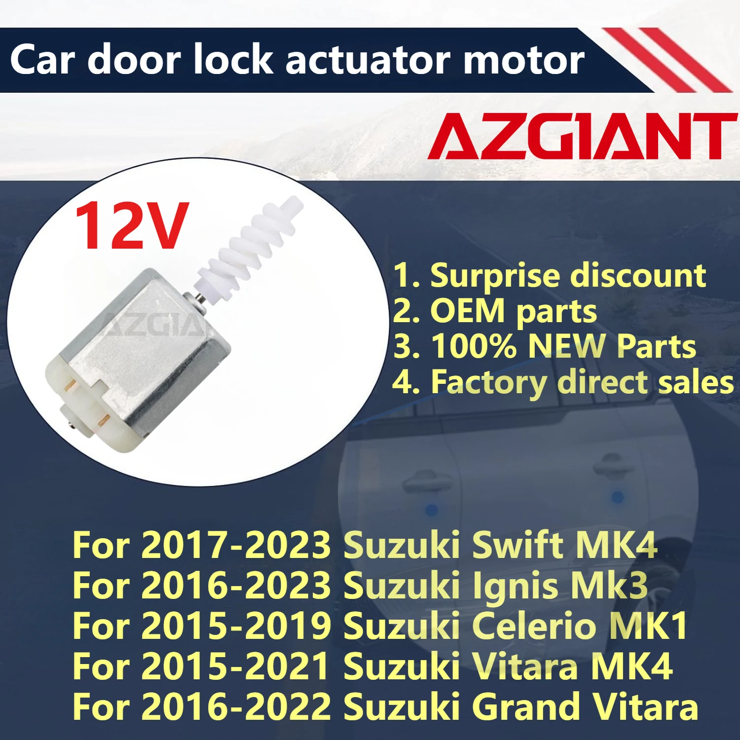 

Azgiant Car door lock motor for Suzuki Swift 2017-2023/Ignis 2016-2023/Celerio 2015-2019/Vitara 2015-2021 Brand new parts OEM