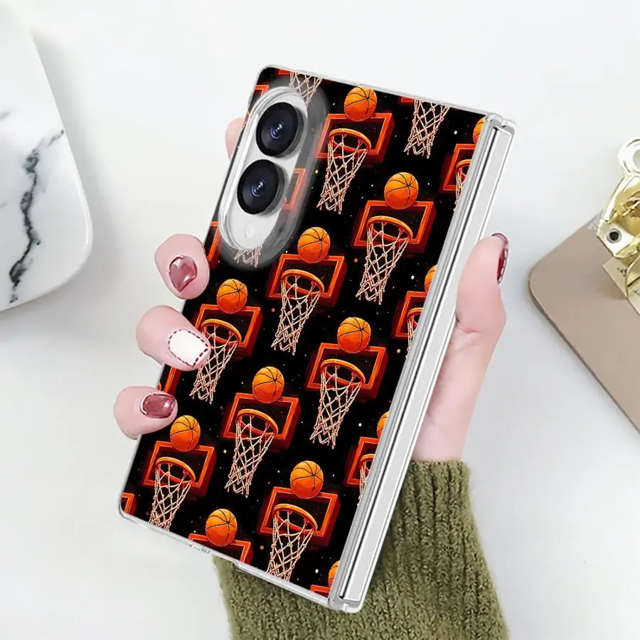 Phone Cover Case for Samsung Galaxy Z Fold 8 ZFold 8 PC Hard Luxury ZFold8 Basketball Hoop