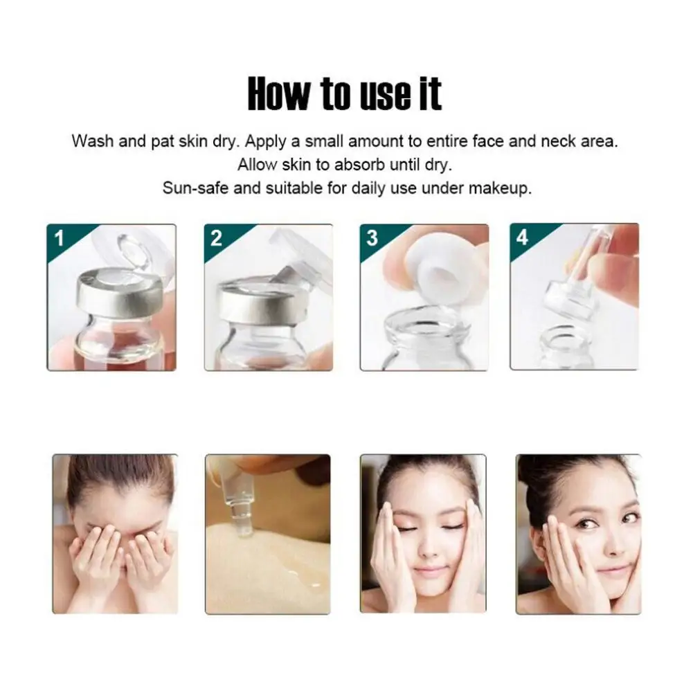 1-5PCS 10ml Six Peptides Serum Liquid Hyaluronic Acid And Anti-wrinkles Whitening Collagen Face Lift Skin Care Cream