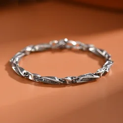 Buddhastone National Tide Retro Ins Niche Design Sense Mobius Bracelet Men's Six-character Motto Hip-hop Jewelry Couple Jewelry