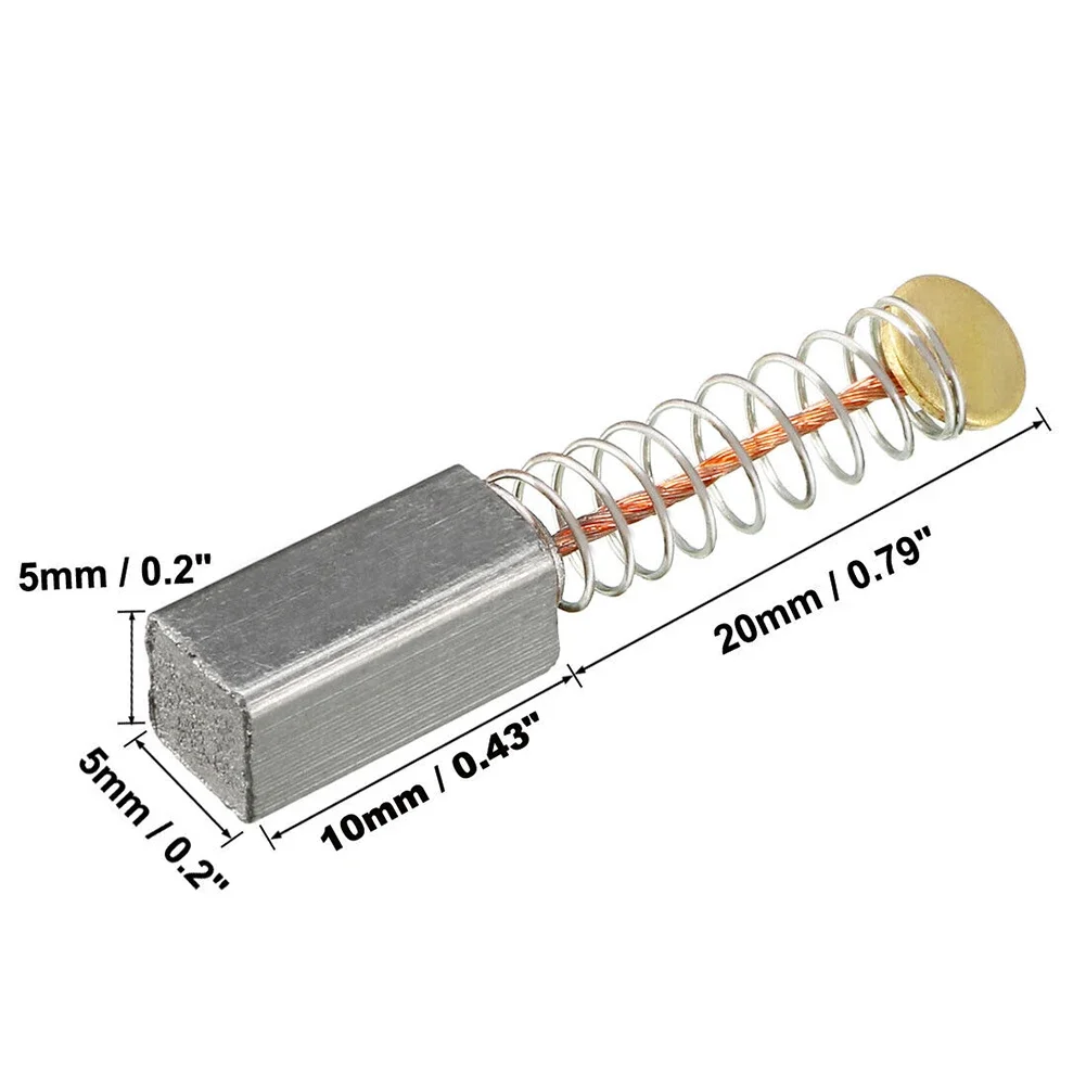 4 szt. Szczotka węglowa do silników elektrycznych młotek elektryczny szlifierka kątowa szczotki grafitowe wymiana elektronarzędzia 10x5x5mm