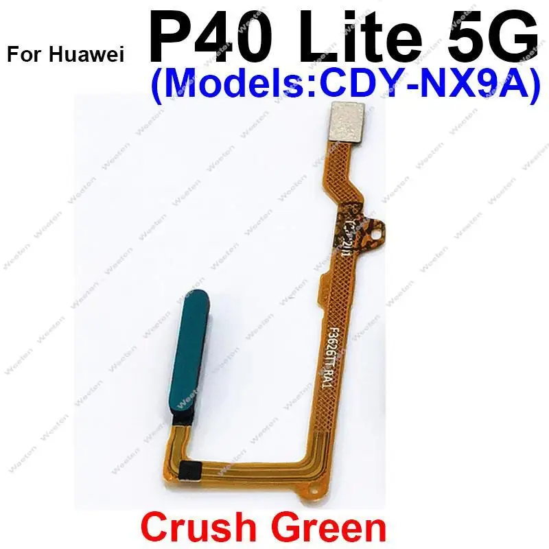 For Huawei P40 P40Pro P40 Lite 5G Power Button Fingerprint Sensor Touch ID Home Return Key Connecting Flex Cable Parts