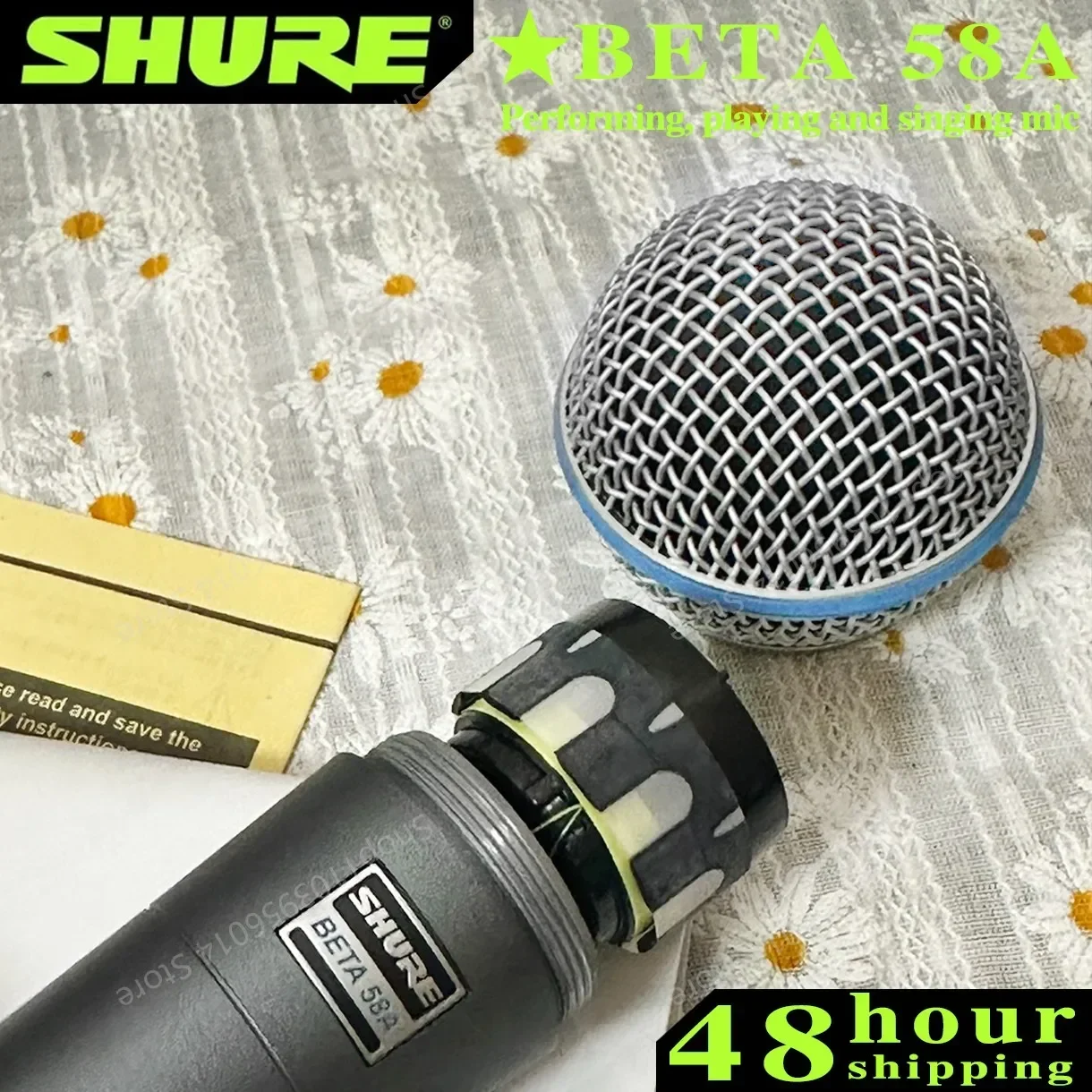 Original SHURE Beta 58A Dynamic Microphone Professional Wired Vocal Microphone for Singing Stage Karaoke Studio Computer Gaming