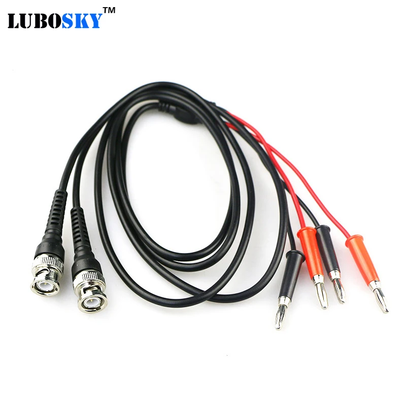 BNC to double banana plug length 1M instrument test line connector 2pcs/set Oscilloscope Accessories