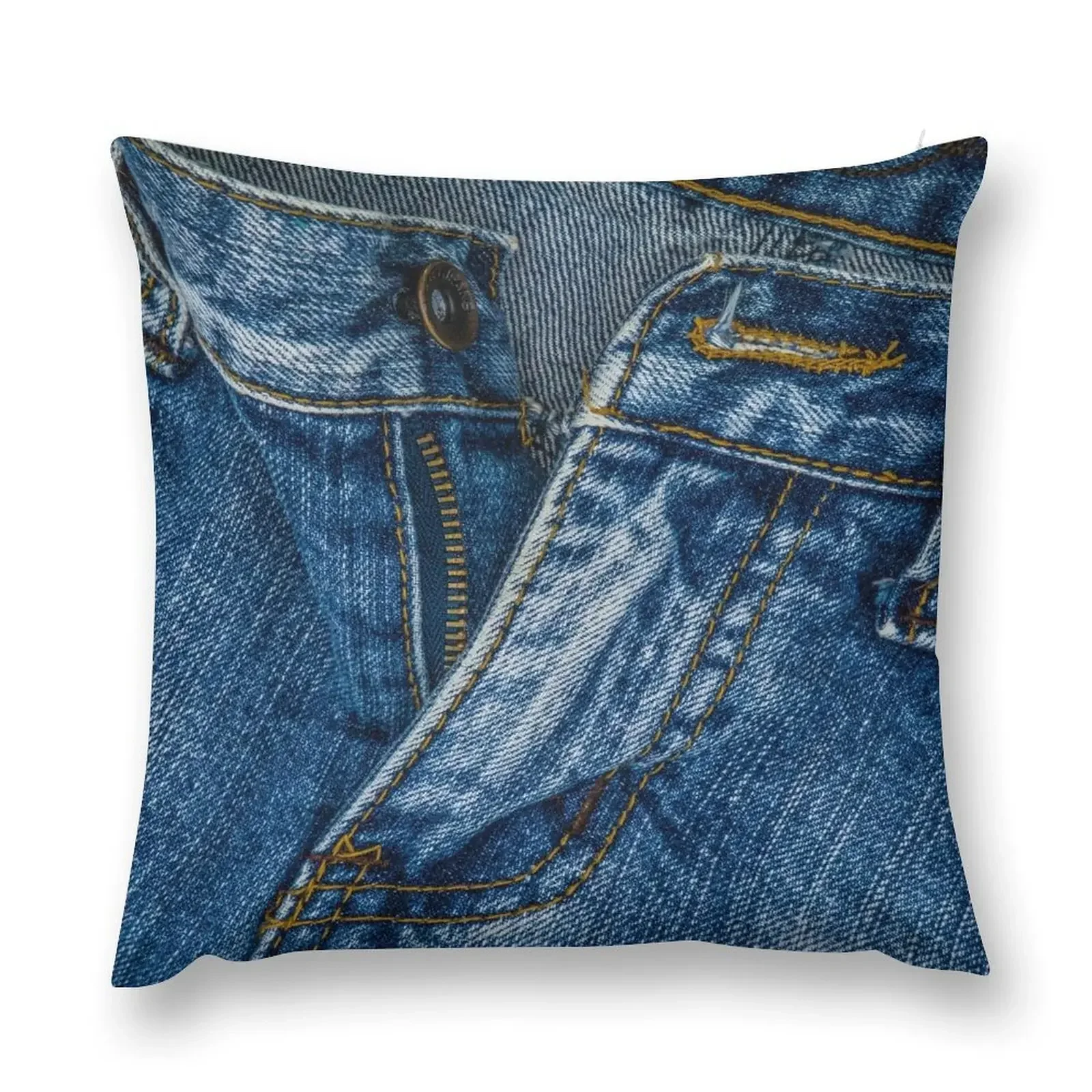 Clothes button diagonal up I love bluejeans denim Throw Pillow sleeping pillows Embroidered Cushion Cover pillow