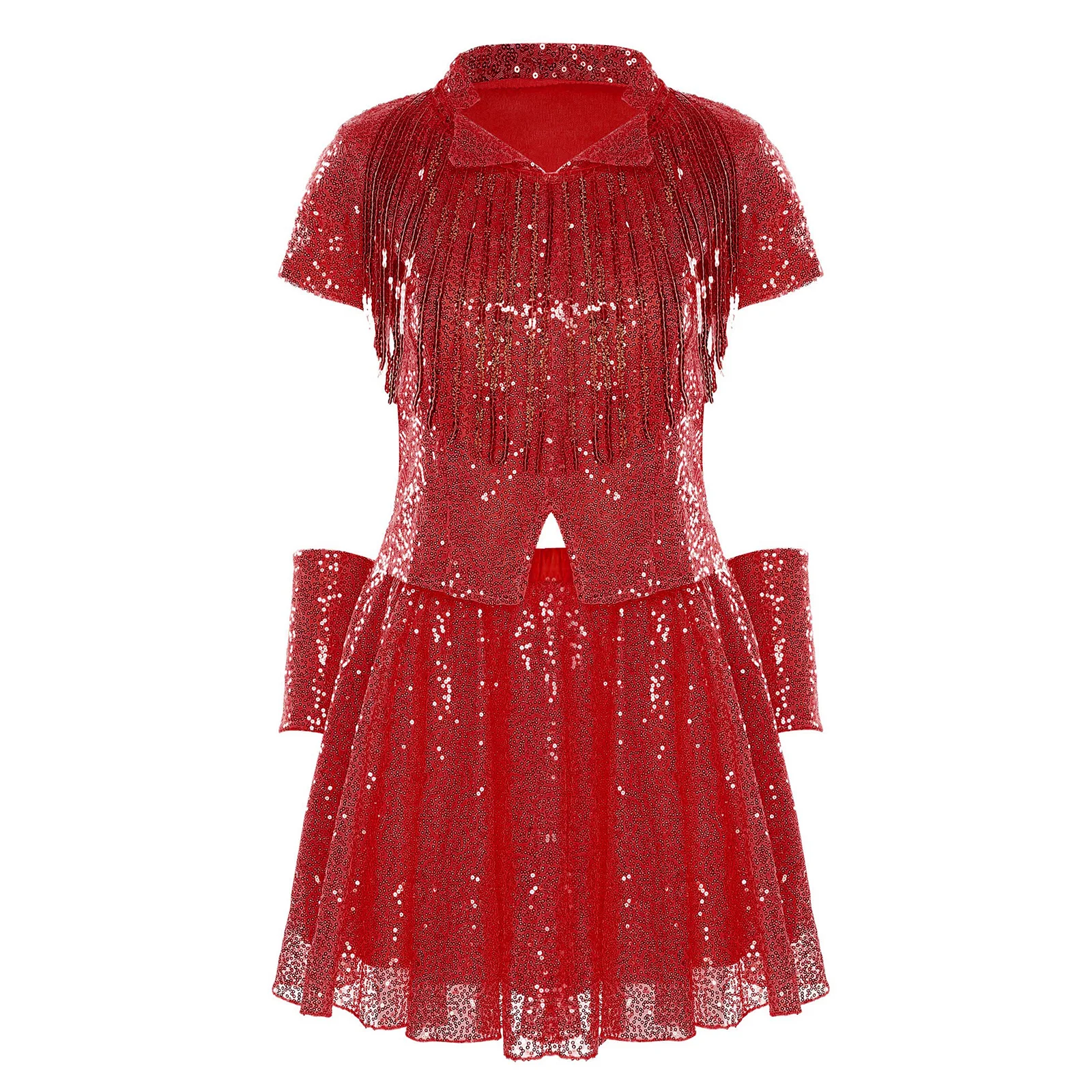 Tenues de pom-pom girl de carnaval pour femmes, T-shirt à manches courtes + gants + Mini jupe plissée, ensemble Jazz Disco, vêtements de danse contemporaine