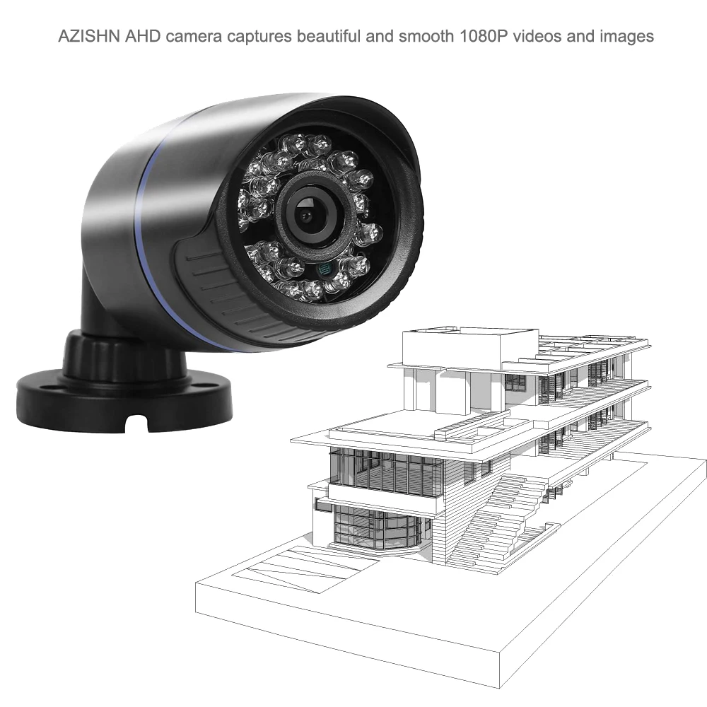 

HD 1080P AHD камера видеонаблюдения черная инфракрасная камера ночного видения уличная всепогодная интеллектуальная 2-мегапиксельная камера