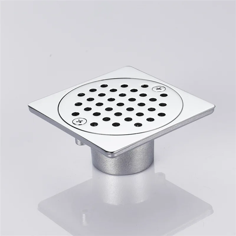 1PC Round Copper Silver Floor Drain 90*90mm Floor Cover Strainer Cover Grate Waste Shower Drain Large Displacement Desague Ducha