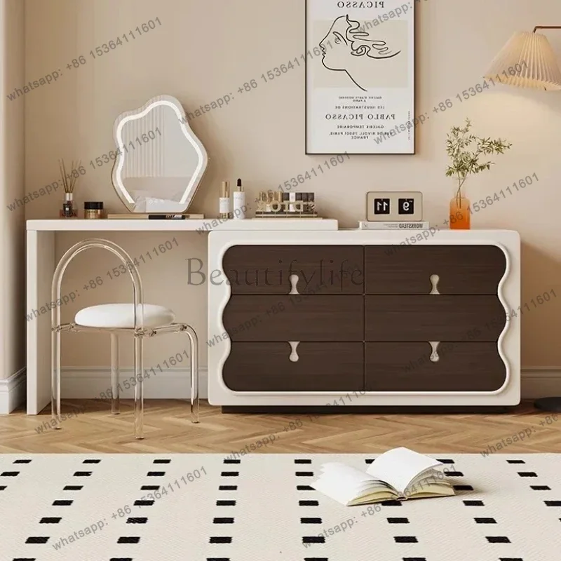 FG Light Mirror Vanity Table Stool Organizer Nordic Storage Modern Dressing Table Decor Luxury Tocador Maquillaje Bedroom Furnit