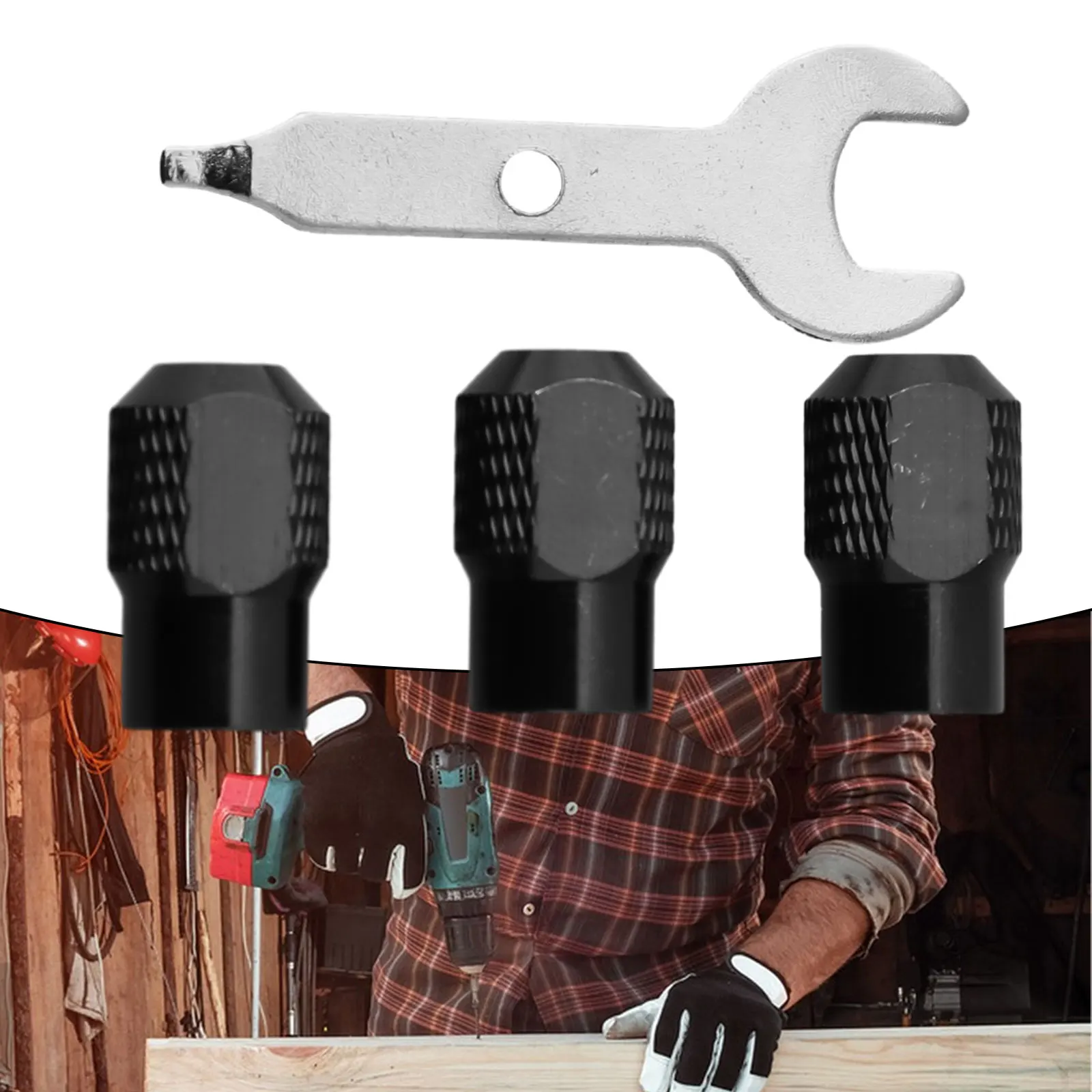 

With Wrench Chuck Nut 3pcs Accessories For Electric Grinder Rotary Tools Rotary Tools Electric Chuck M8x0.75 High Quality