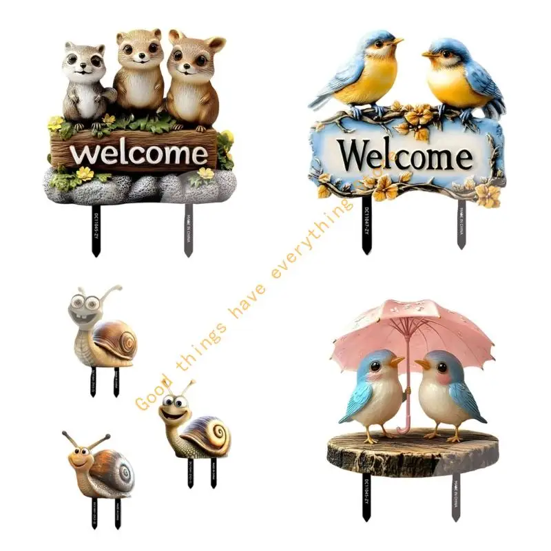 

Creative Animal Garden Stake Backyard Ornament Outdoor Decorative Address Plaque 55KF