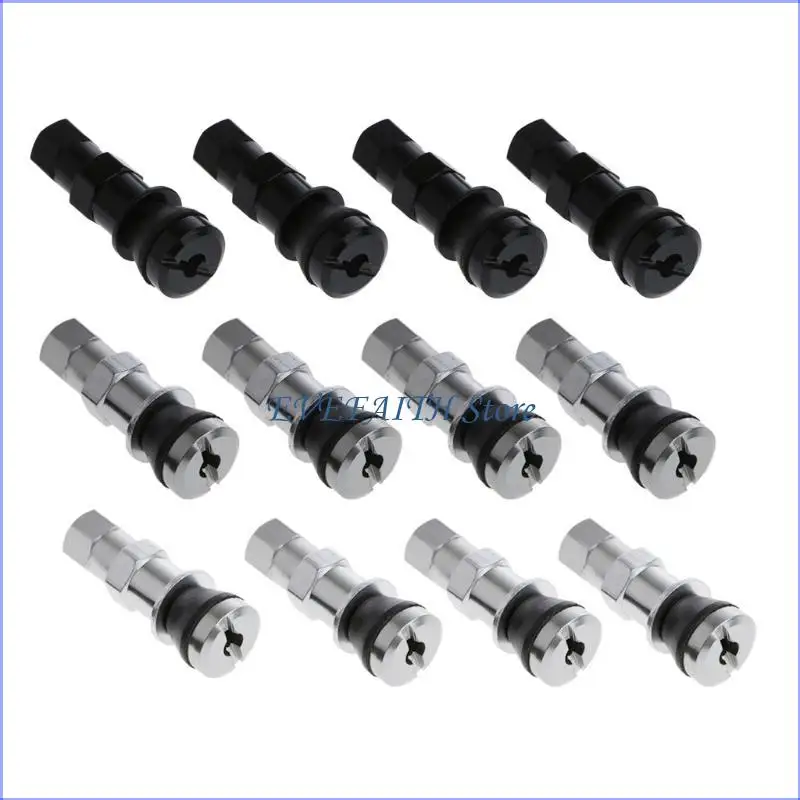 124B Auto Tire for Valve 4 Pack Bolt-in Car Tubeless Wheel Tire Inner Tube for Valve Stem Dust Cap Cover Vehicle Metal Straig