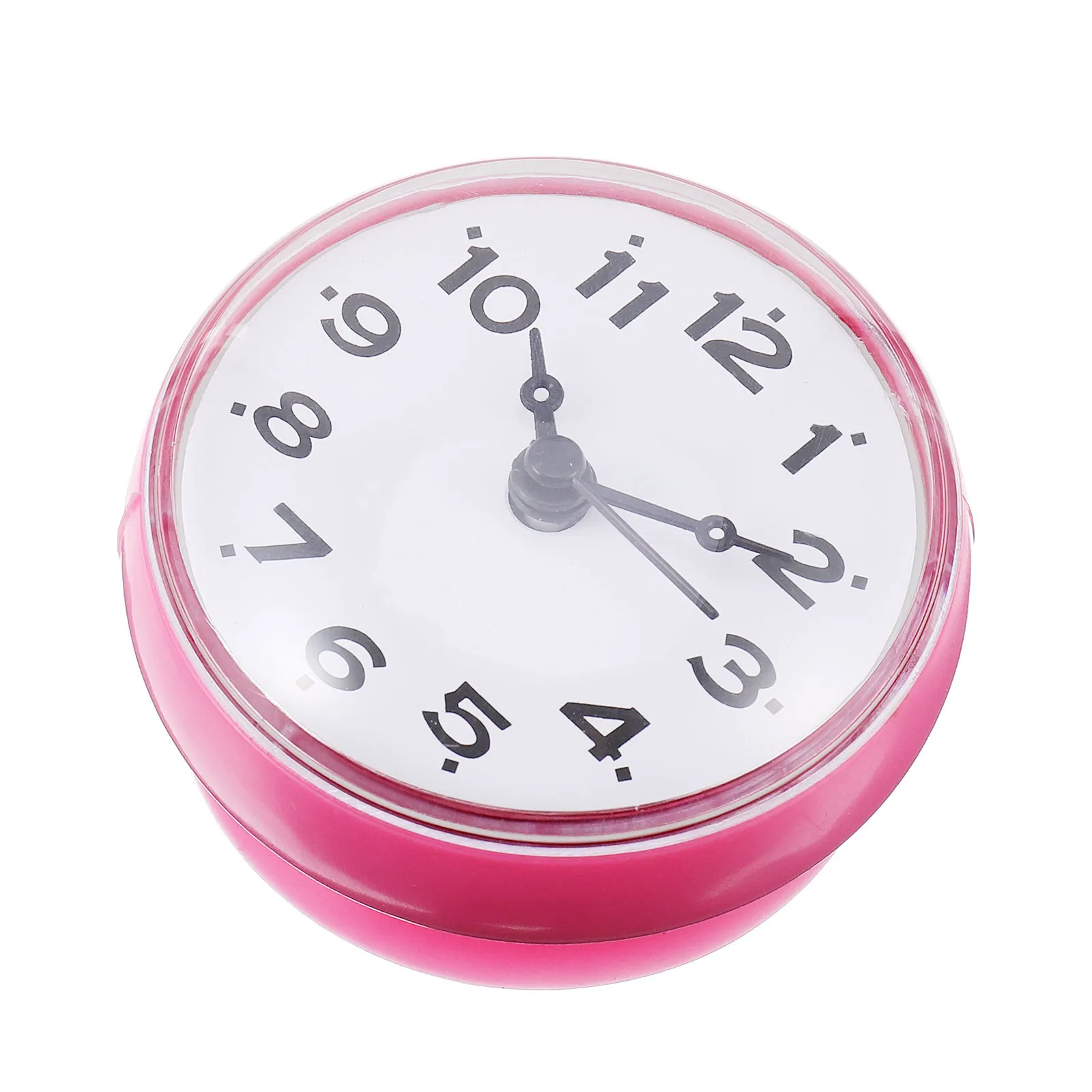 1Pcs Sleek Waterproof Wall Clock for Bathroom Kitchen Silent No- Movement Suction Cup Mounting Anti-Fog Moisture-Resistant