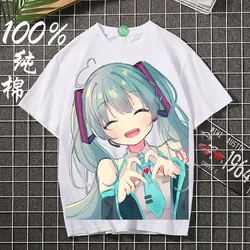 Hatsune Miku animation peripheral pure cotton short-sleeved kawaii two-dimensional Japanese student clothes round neck T-shirt