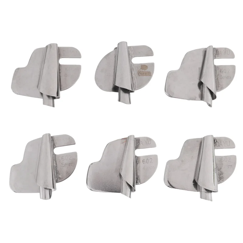 AAAN-6 قطعة الخياطة توالت هيمر القدم المعدنية 3 مللي متر-8 مللي متر واسعة ضيقة توالت هيم ماكينة خياطة قطعة قدم الضغط في ماكينة الخياطة عدة