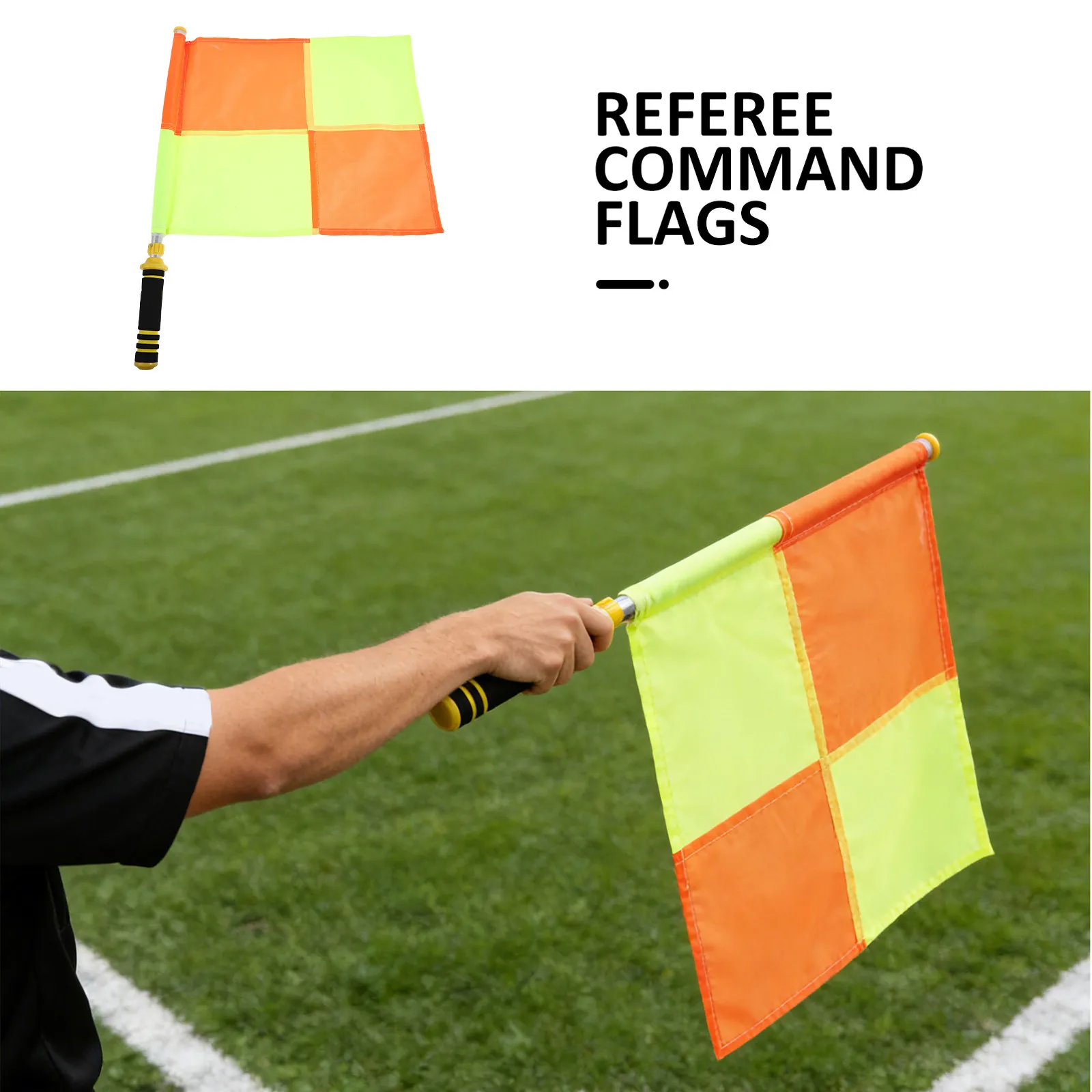 

Soccer Referee Flag Assistant Referee Flags Aluminium Alloy Pole Foam Handle Sports Equipment Football Officials Track Meet