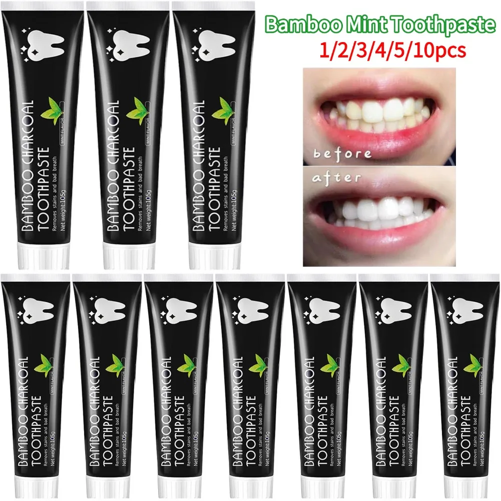 Bamboo Charcoal Mint Flavor Oral Hygiene Cleaning Remove Tooth Stains Teeth Whitening Black Toothpaste Fresh Breath Teeth