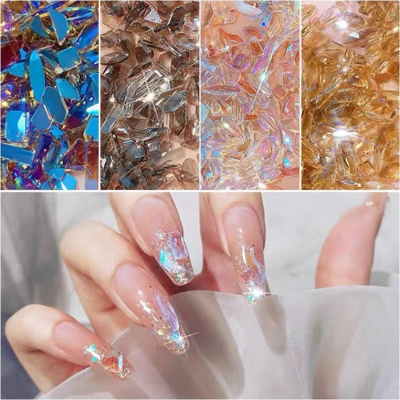 

100Pcs Mix Rhinestone Crystal AB Nail Charm Luxury Nail Art Flatback Gems For Manicure 3D Decorations Glitter Nail Accessory DIY