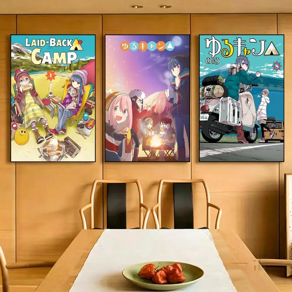 anime Laid‑Back Camp Poster Poster HD Print Unframed Heartwarming Style Wall Art Home For Living Room Bedroom Background Decor