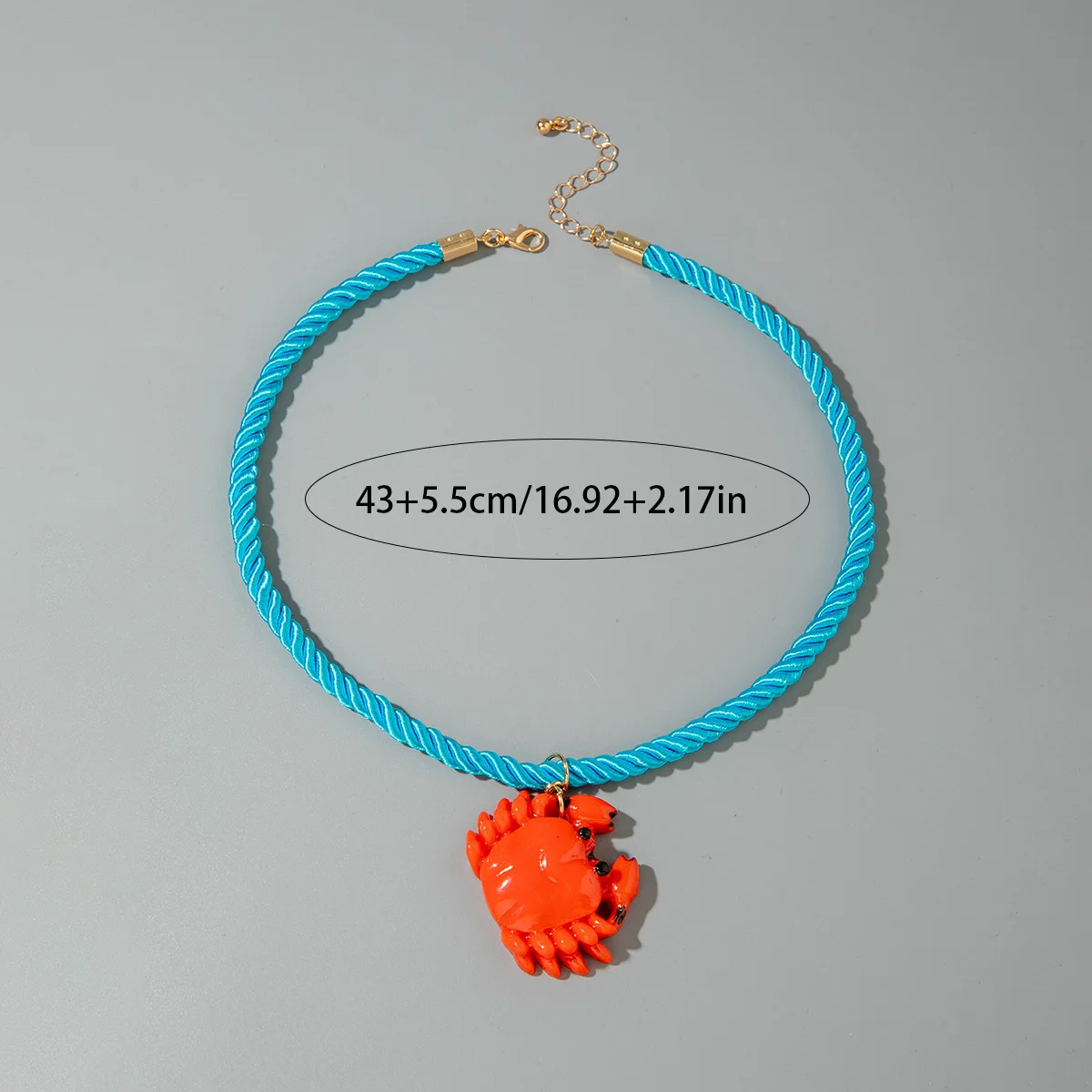Tocona Bohemian Handmade Fried Dough Twists Rope Resin Crab Necklace Ocean Style Holiday Party Elegant Female Accessories