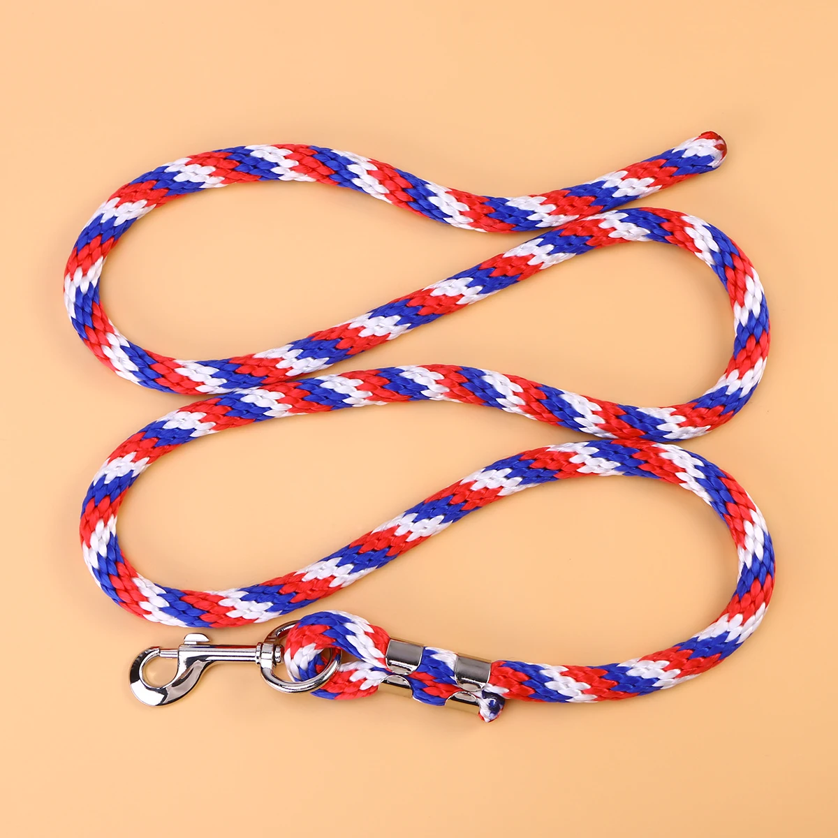Horse Lead Rope Heavy Duty Horse Riding Braided Equestrian Lead Rope with Sturdy Clasp (Red, Blue and White)