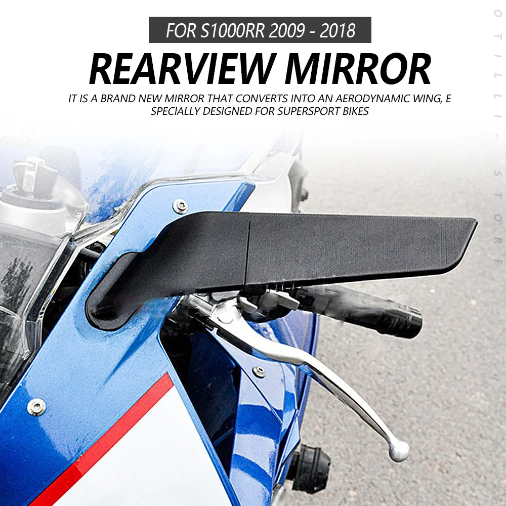 Applicable to BMW S1000RR from 2009 to 2018. Rear wing adjustable mounting kit, adjustable rotating rearview mirror.