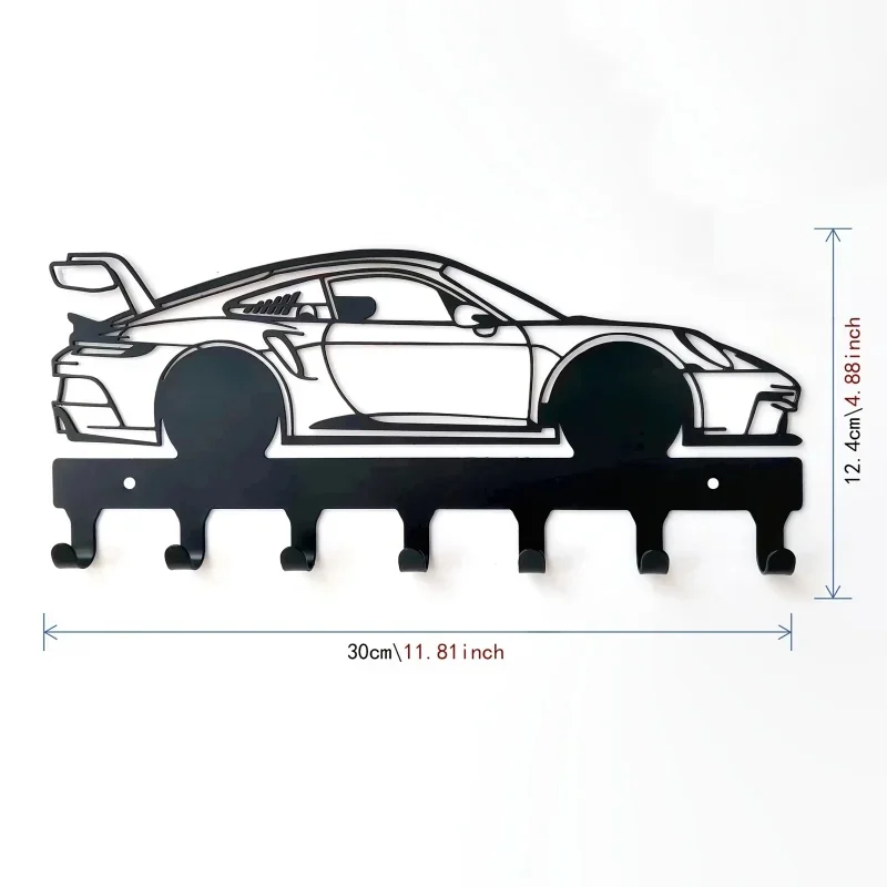 Automotive-style metal key rack, wall-mounted, for home use, rust-proof, with strong load-bearing capacity, and designed for org