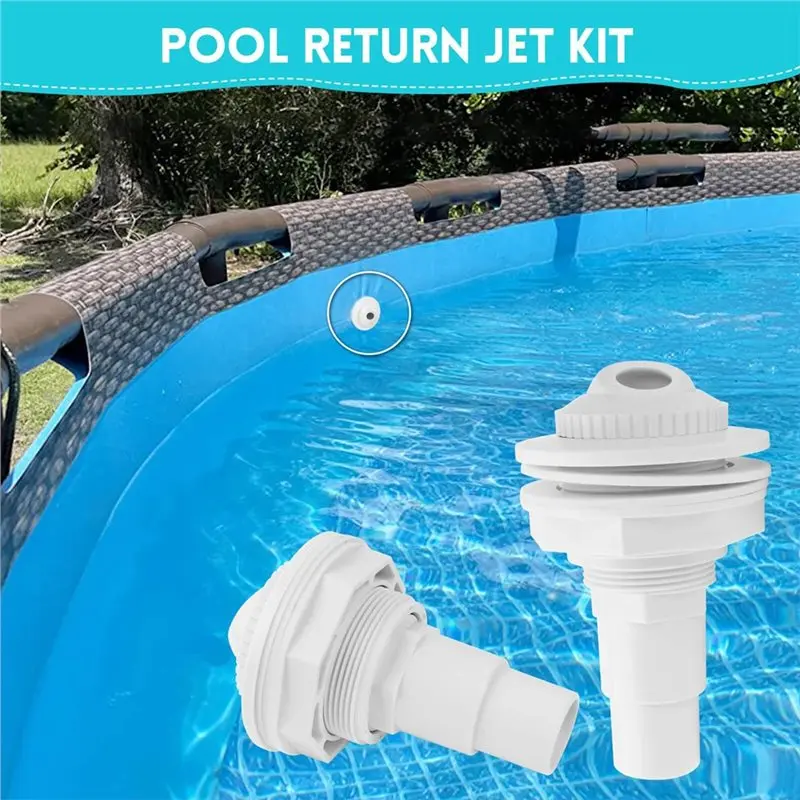 HOES-SP1023 Above Ground Pool Return Jet Kit Directional Eyeball Gaskets And Adapter Included For Hayward SP1023 Replacement 2Pc