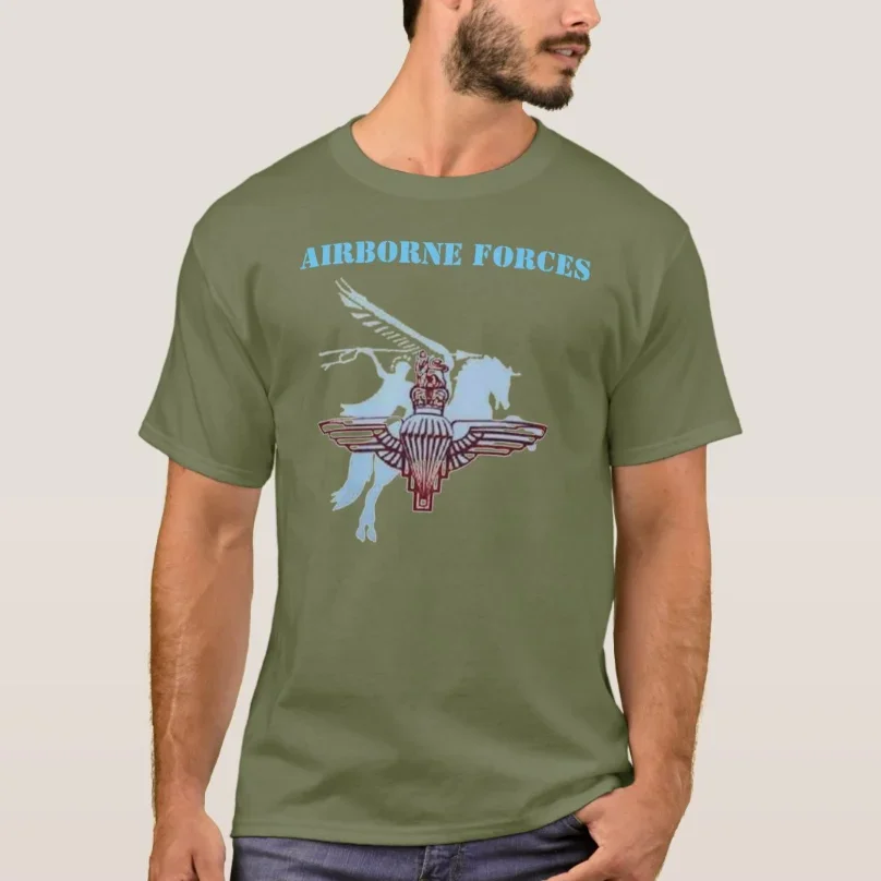 Fantastic Pegasus and The Parachute Regiment Cap Badge T-Shirt 100% Cotton O-Neck Short Sleeve Casual Mens T-shirt Size S-3XL