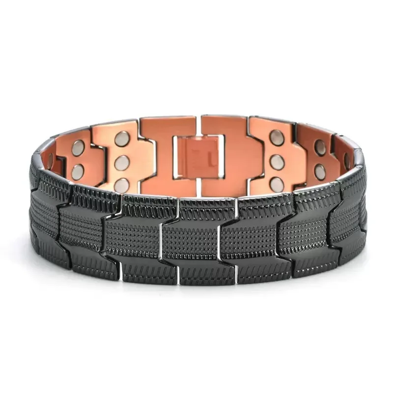 Retro Fashion Three Row Full Magnet Red Copper Bracelet,boost confidence,gifts to husbands,boyfriends,birthdays,and Father's Day