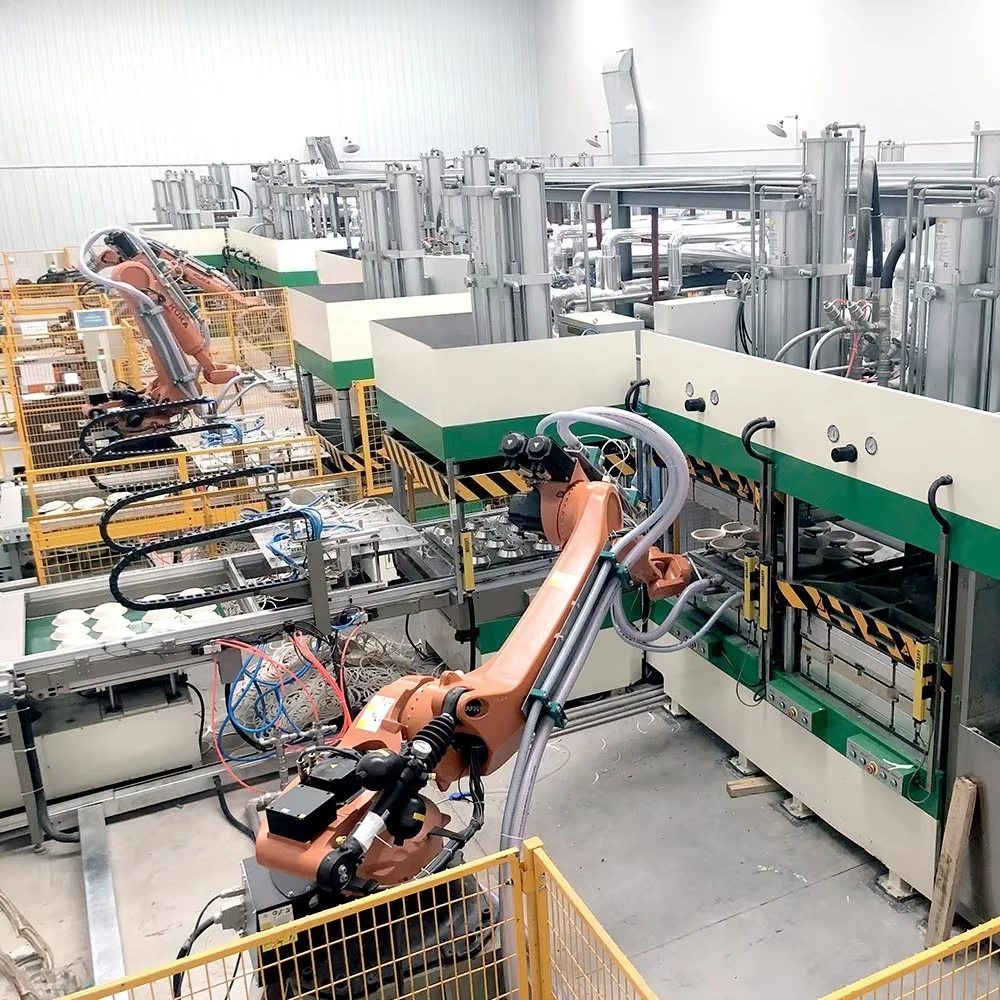 Fully Automatic Biodegradable Tableware Machine For Disposable Food Box, Lunch Box And Paper Plate Making Production Line