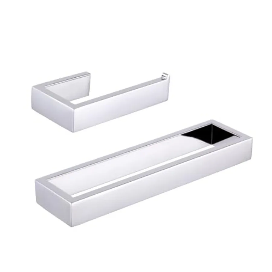 

2-Piece Bathroom Accessory Set SUS 304 Stainless Steel Toilet Paper Holder Towel Ring Wall Mount, Finish HG1708-2JG