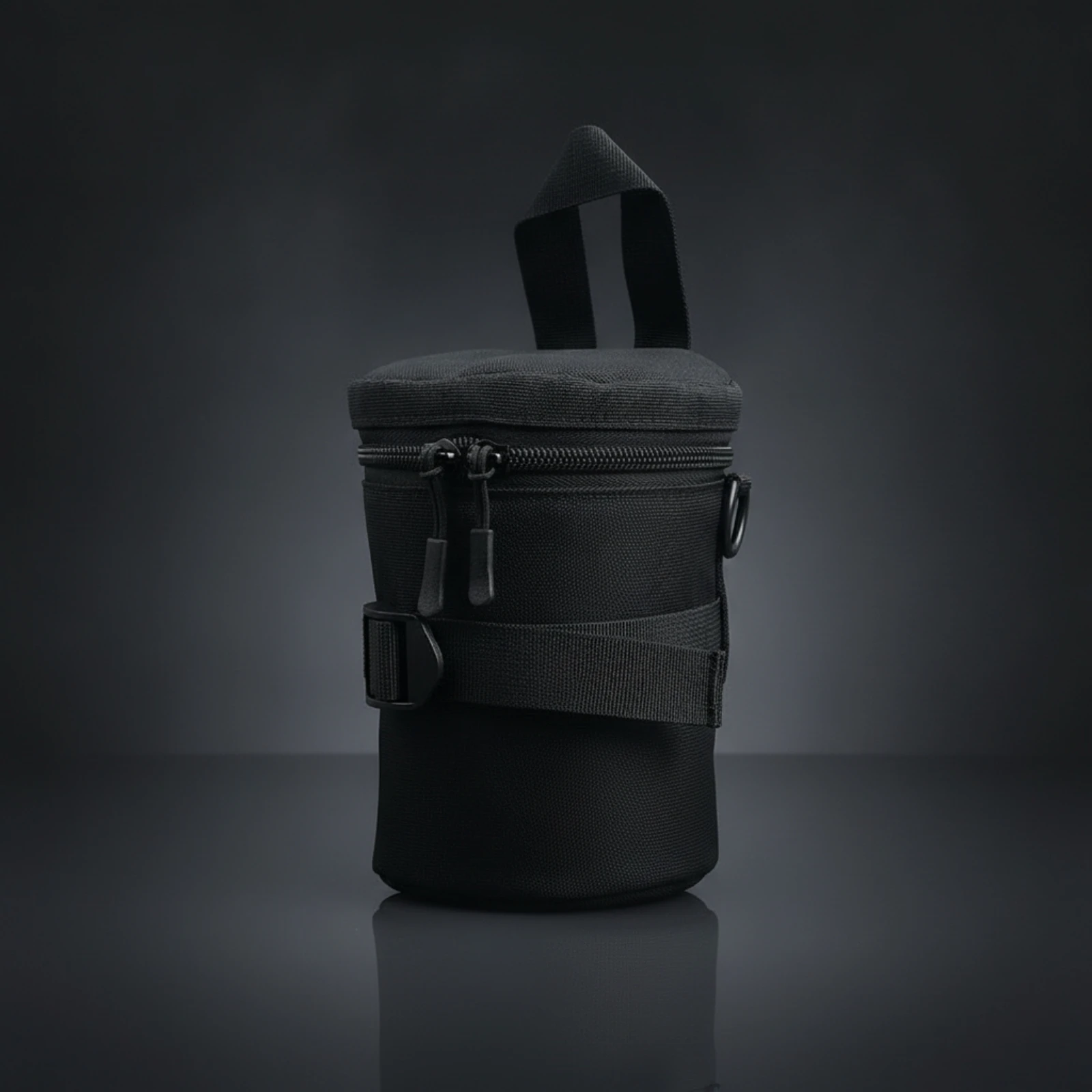 Padded Lens Case with Carry Loop Shockproof Camera Lens Case with Zipper Portable Cylindrical for Photographers