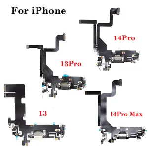 Bilashmart 1 USB Charging Port Flex iPhone 13 14 Pro Max Mini Dock Charger Connector With MicroPhone Headphone Audio Jack Flex Cable
