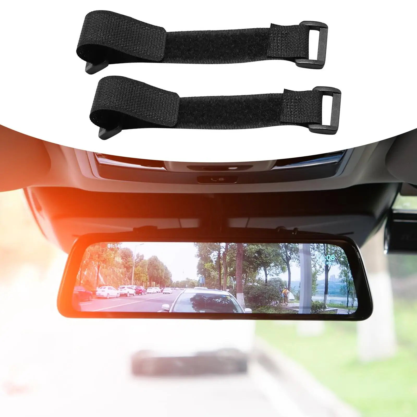 Car Rearview Mirror Fixed Strap Strap Non Slip Easy Installation for