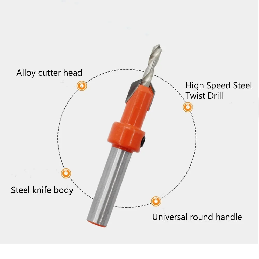 2.8/3.0/3.2/3.5mm Counter sink Drill Bit Woodworking Screws Chamfering Wood Hole Drills