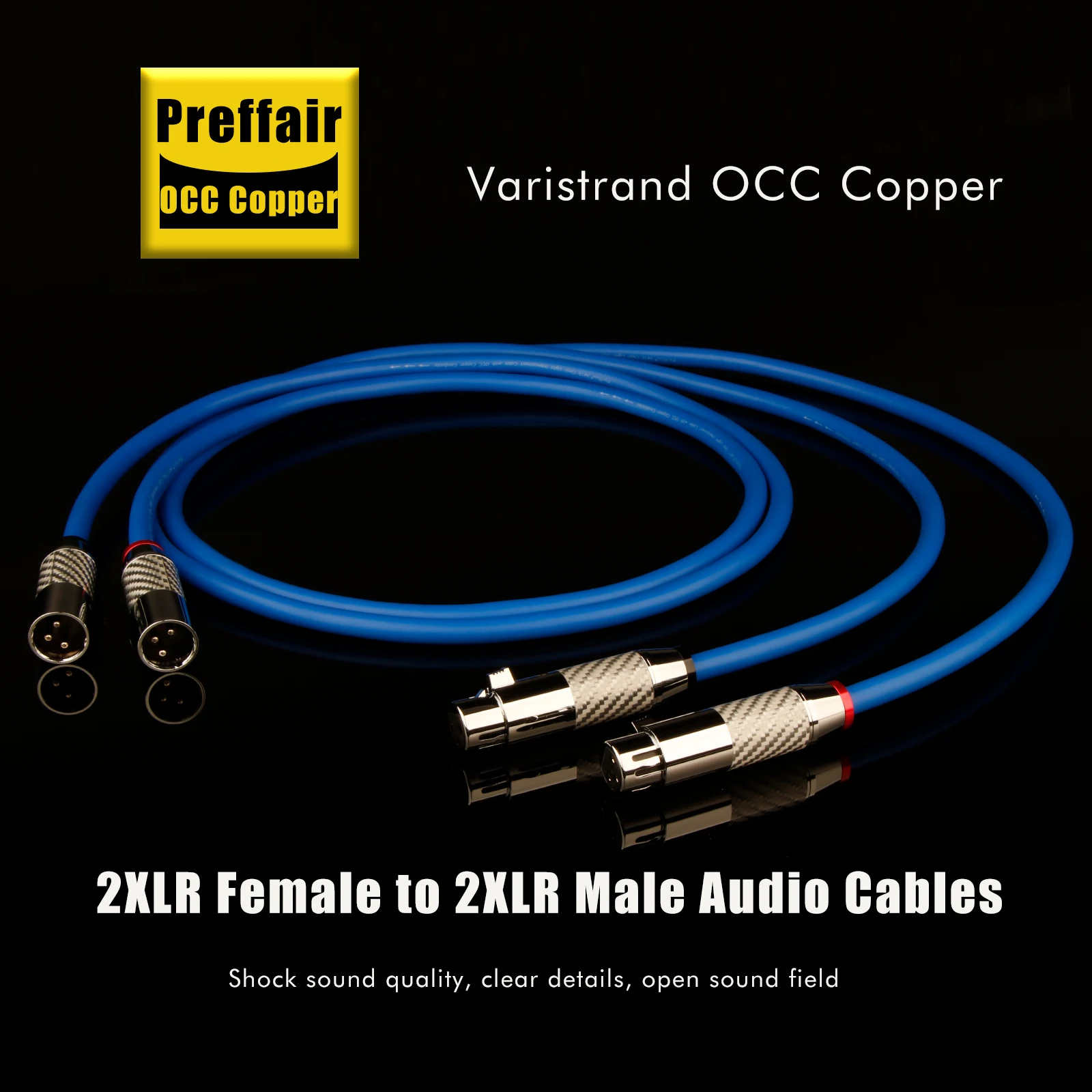 

Preffair X416 XLR Balanced cable Carbon fiber 3pin XLR plug Amplifier CD DVD player Interconnect Audio cable