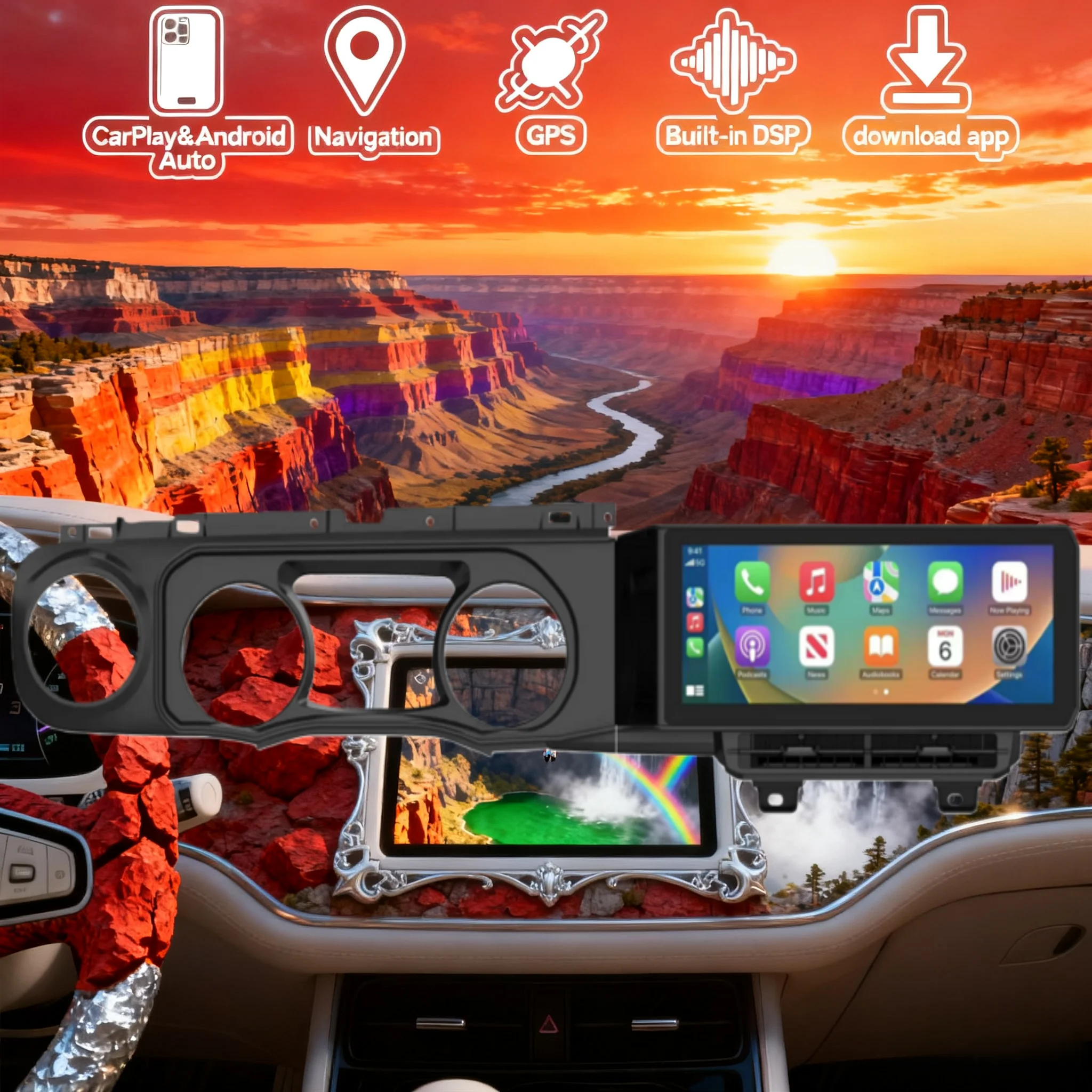 

12,3-дюймовый автомобильный радиоприемник с сенсорным экраном Android 13 для JEEP Wrangler JL 2018-2023 CarPlay, автомультимедийный стереоплеер, головное устройство с GPS