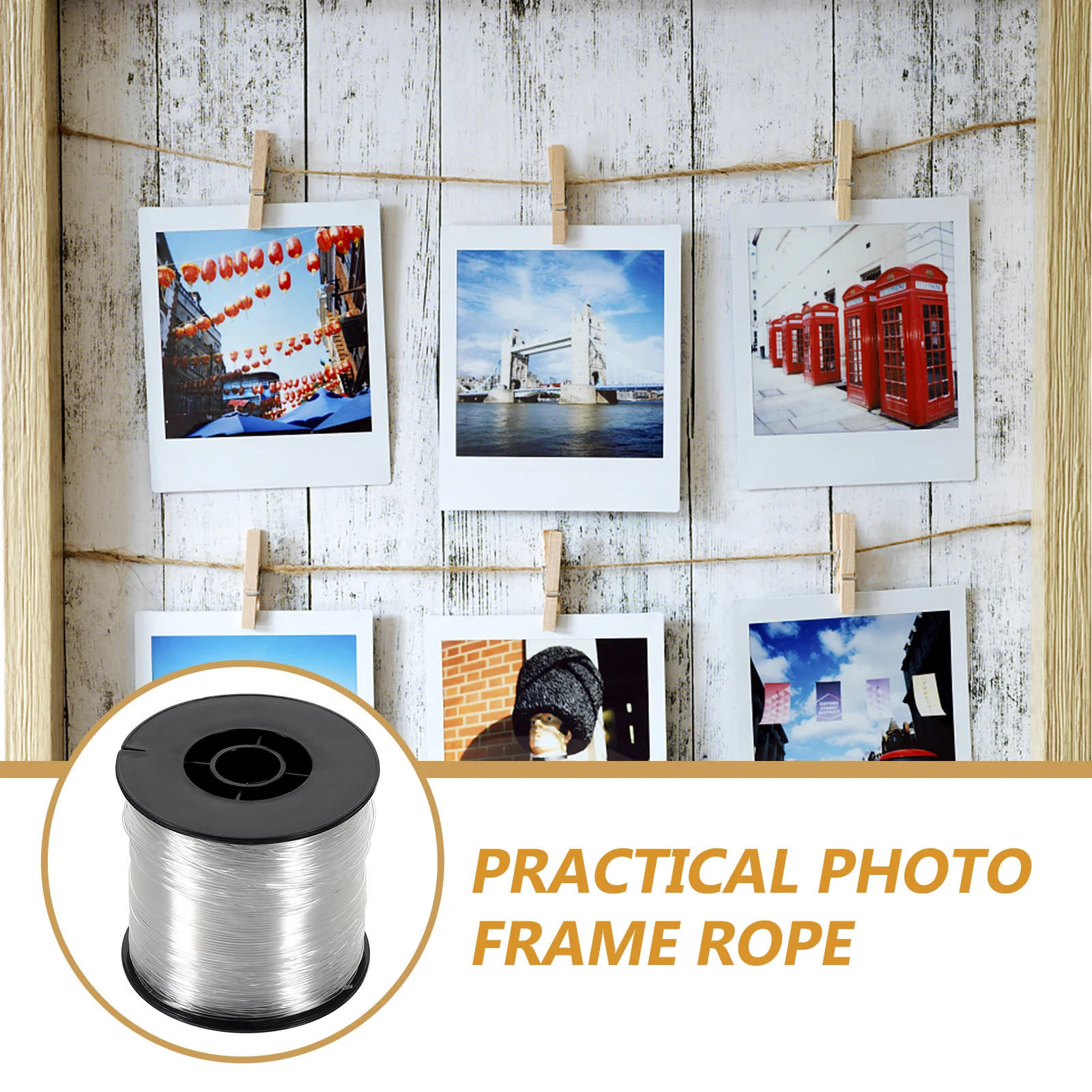 

1 set Nylon Fishing Line Kit 200M 0.80mm Transparent Cord Rope for Picture Hanging Photo Frames Decorative Accessories Aluminum