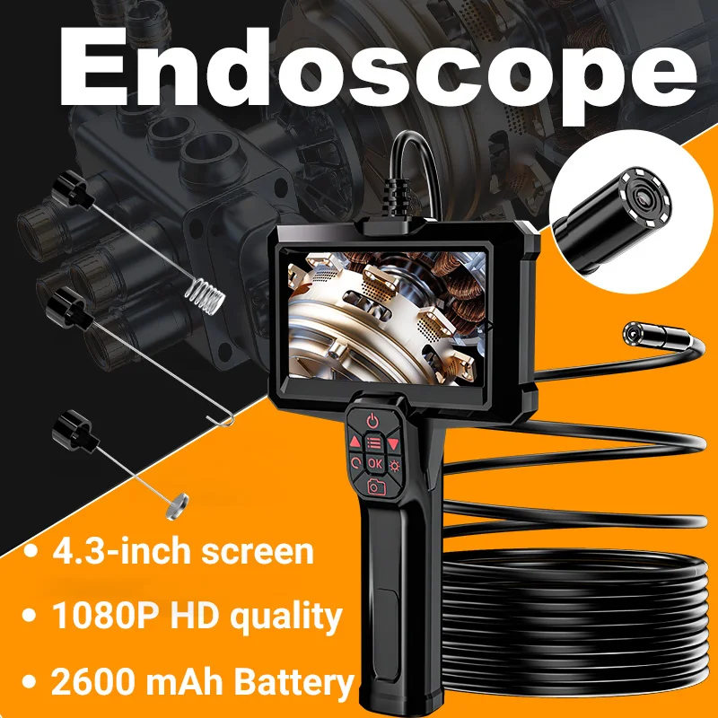 

Industrial Endoscope 4.3 Inch Camera Handheld Borescope HD 1080P IP67 Waterproof Borescope Camera 8 LED Lights for Sewer Pipe