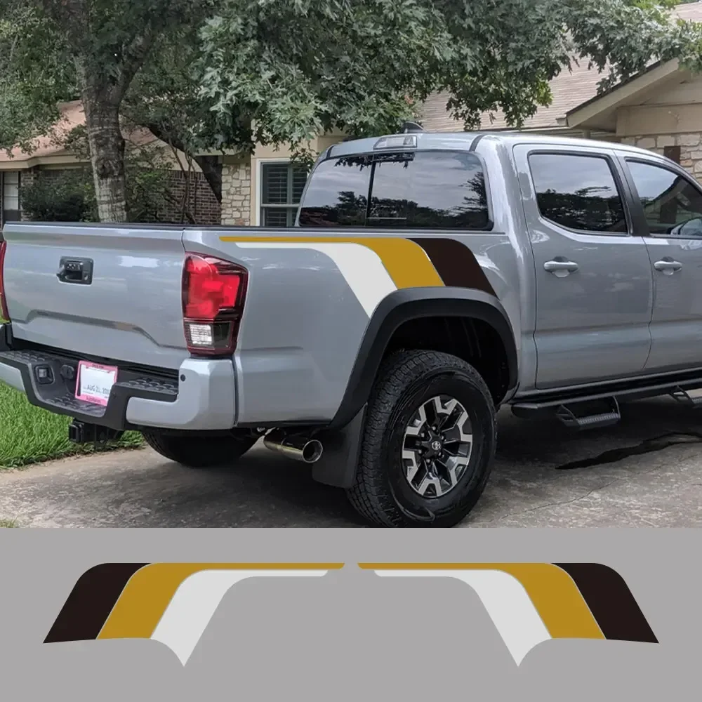 Pickup Trunk Bed Side Stickers For Toyota Tacoma Truck Mudslinger Side Door Colorful Decor Decal Vinyl Cover Auto Accessories