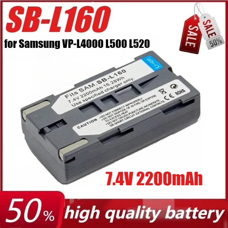 

SB-L160 7.4V 2200mAh Battery for Samsung VP-L4000 L500 L520 L530 L550 L600 L610 L630 L700 L710 L750 L770 L800 Camera + Charger