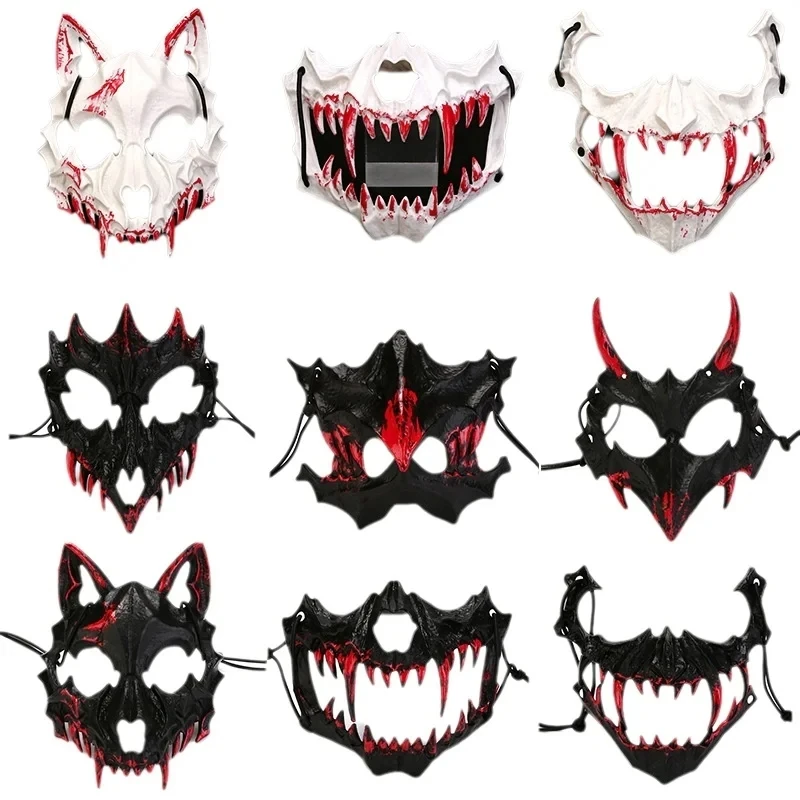

Хэллоуин Косплей Полулицевая маска для кровотечения Тигр Яша Тинг Маска оборотня Танцевальные маски для выступлений Аниме Косплей Индивидуальные