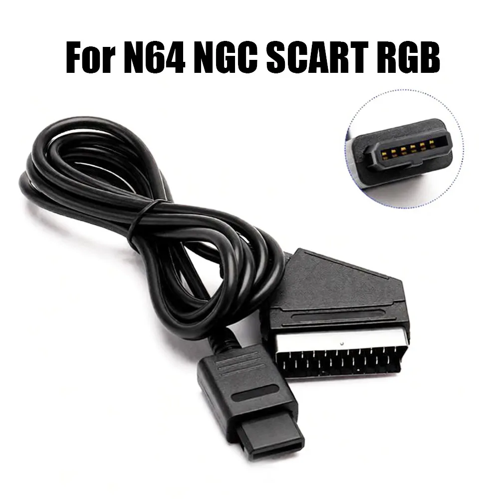 

For N64 NGC SFC AV Cord For Nintendo Super Gamicom Gamecube Console Video Cable Extention Line 1.8m RGB Scart Cable