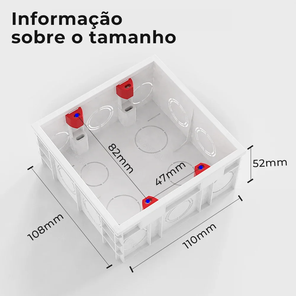 Brazílie předpis 4X4 zeď držák temný skříňka vnitřní 120x120mm kazeta kabeláž pro lehký spínač nástrčkový elektrický příslušenství