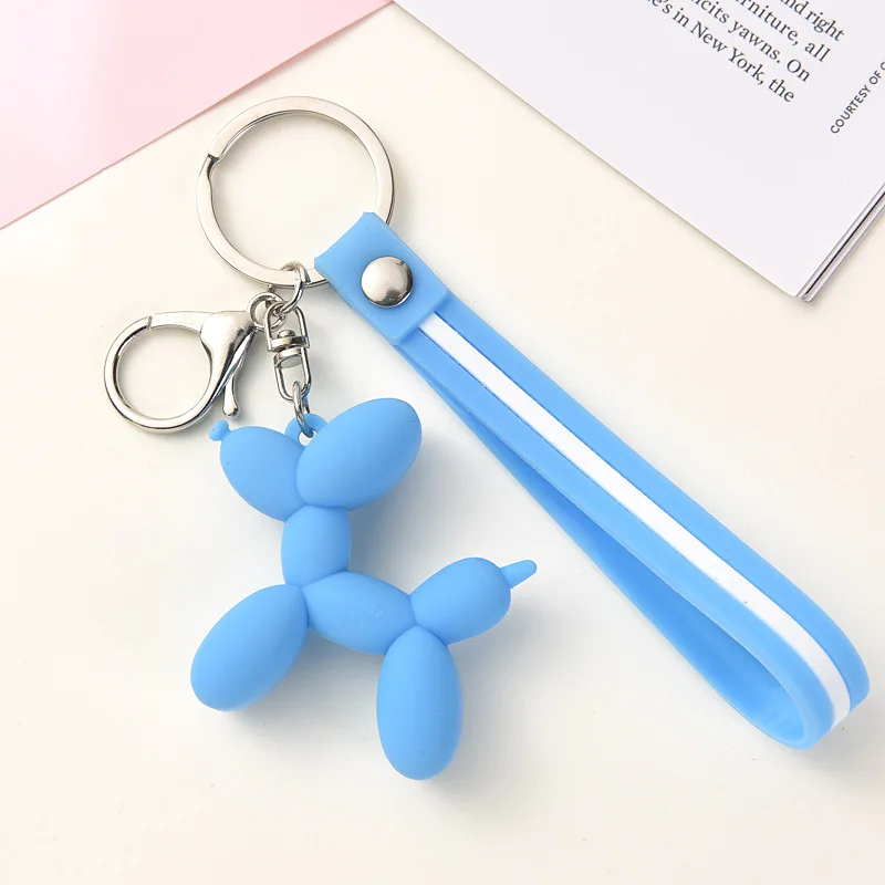 Cute Cartoon Y2K Style Balloon Dog Keychains Acrylic Couple Car Key Chains Girl\'s Book Bag Satchel Pendant Jewelry Accessories