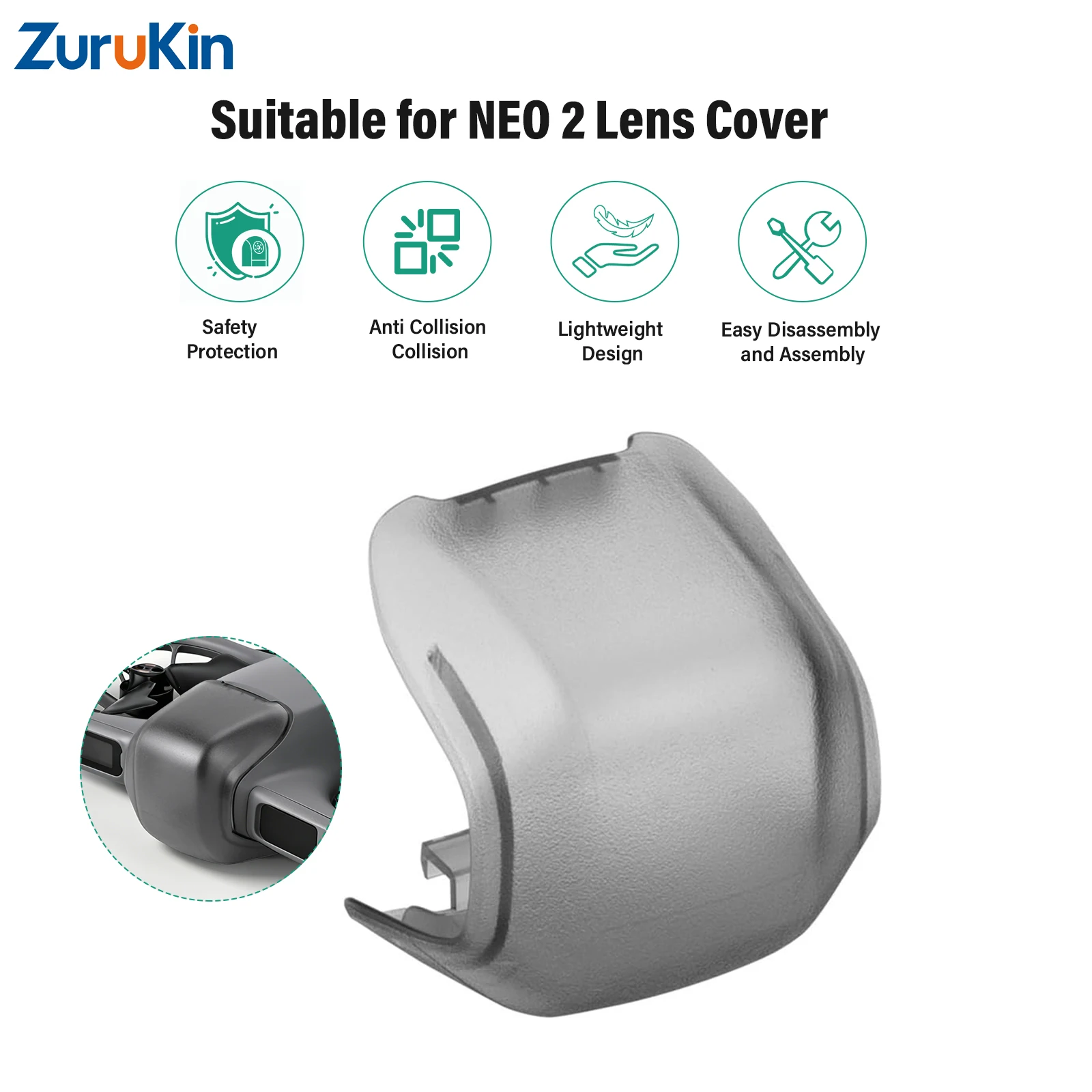Lens Protector Cover for NEO 2 Drone PC Front Lens Cap Anti-Scratch Anti-Collision Gimbal Protection Lightweight & Easy Insta