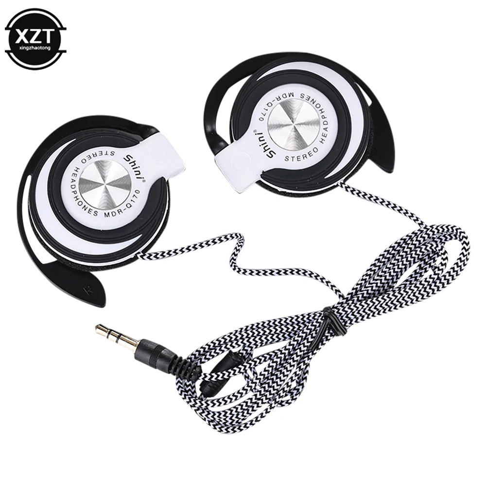 

3.5mm Wired Headphones Heavy Bass Headset Over-ear Adjustable Ear Hook Earphones Music Earphone for Phone