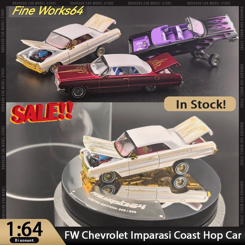 الأسهم الجديدة غرامة يعمل 1:64 شيفروليه إمباراسي كوست هوب سيارة مفتوحة كاب سبيكة طبعة محدودة مصغرة دييكاست زخرفة لعبة مخصصة #1